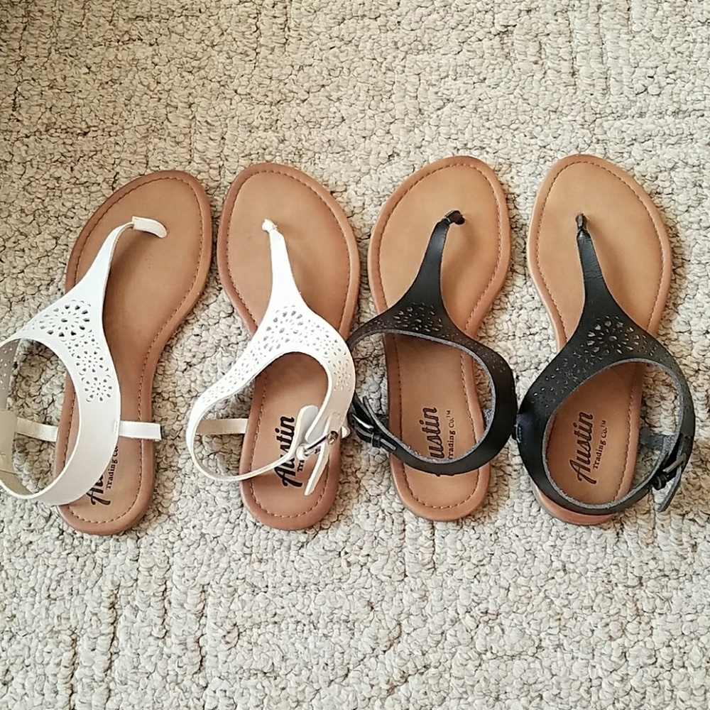 Black and White Sandals